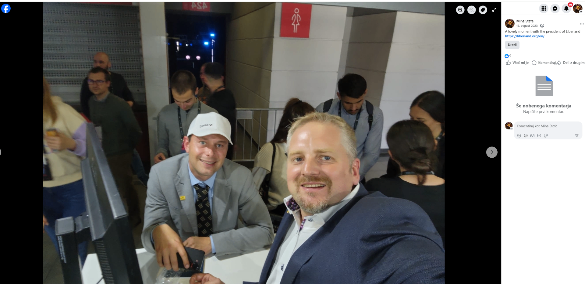 Marjano (LOVE Coin founder) meeting the President of Liberland